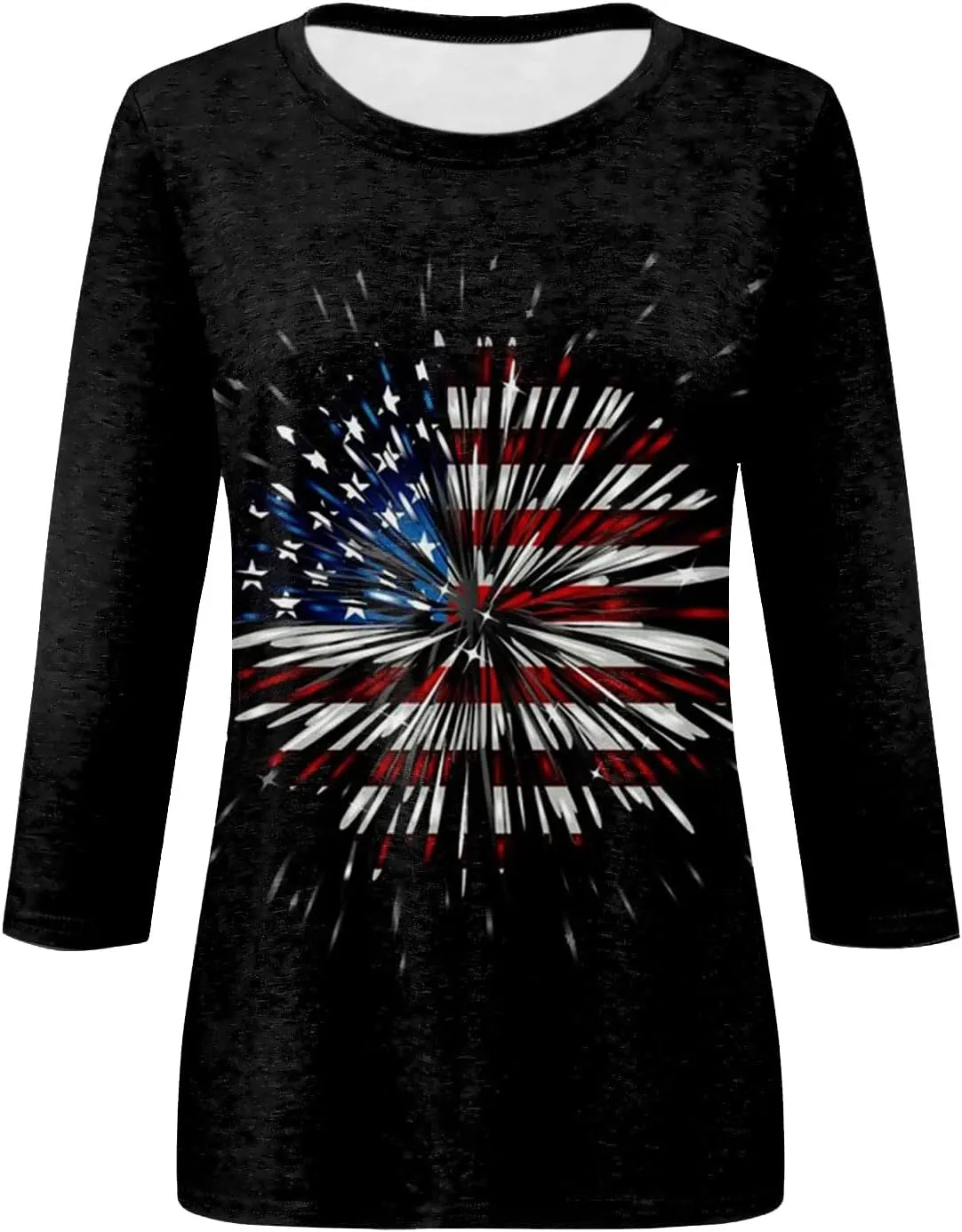 3/4 Sleeve Womens Tops Floral Print Loose Fit Blouse Plus Size Casual Tunic Tops Soft Stretch for Summer Beach & Office