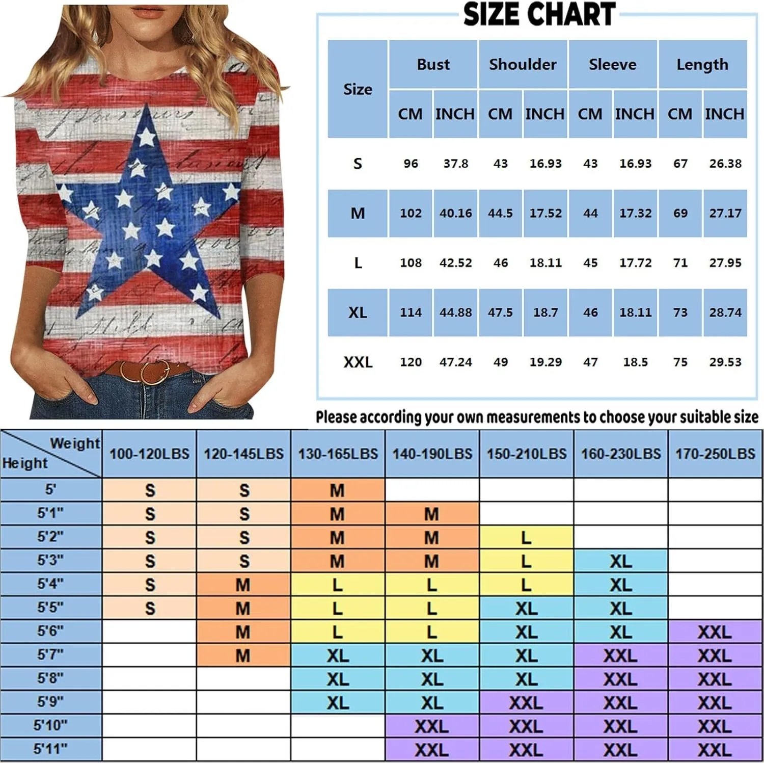 3/4 Sleeve Womens Tops Floral Print Loose Fit Blouse Plus Size Casual Tunic Tops Soft Stretch for Summer Beach & Office