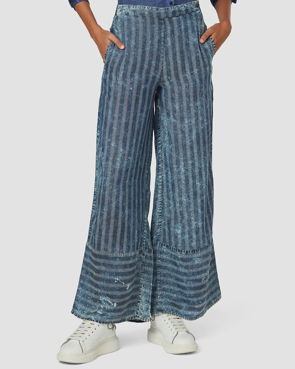 Across The Universe Wide-Legged Striped Jeans