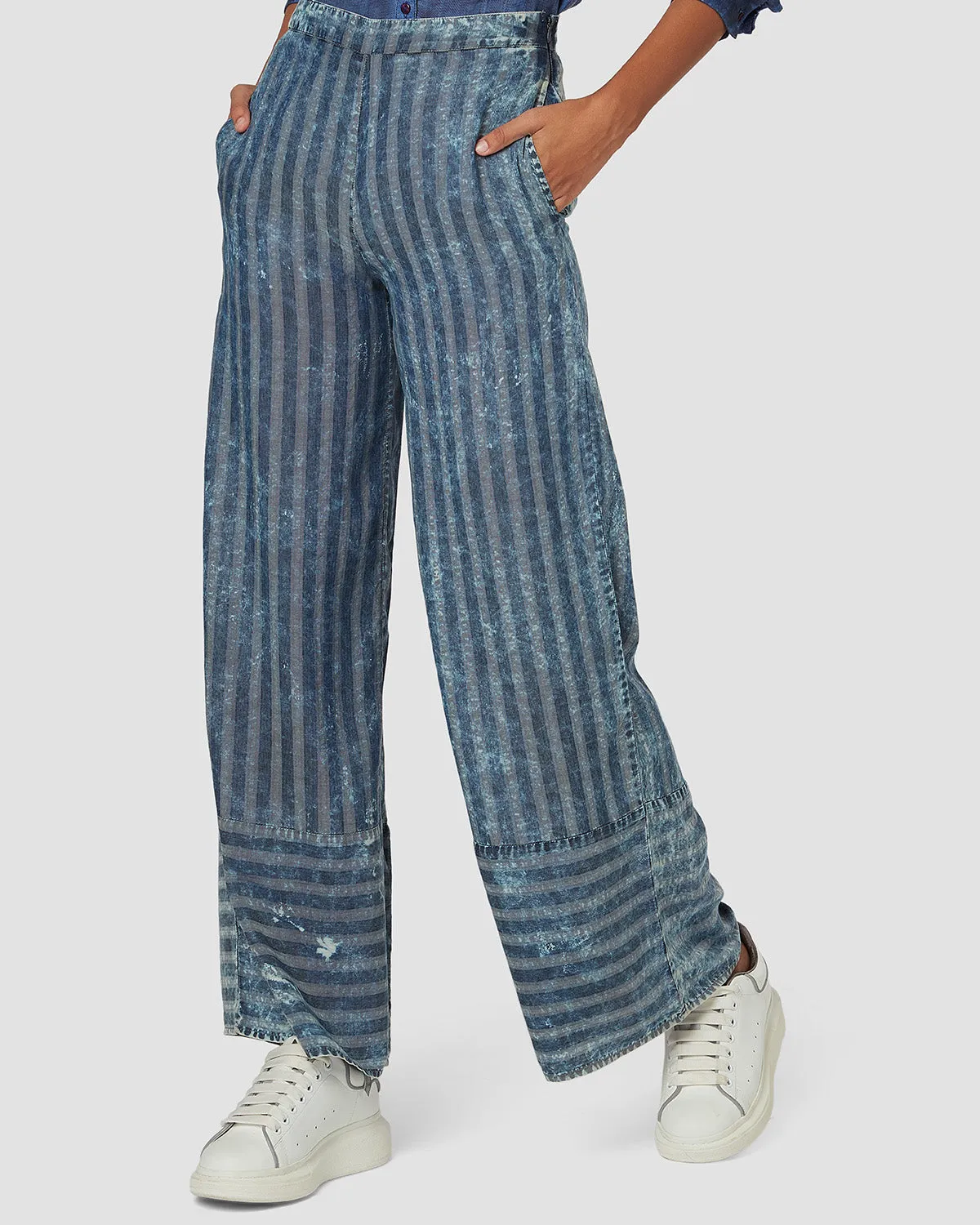 Across The Universe Wide-Legged Striped Jeans