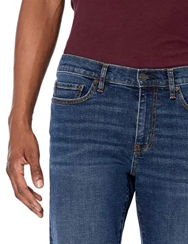 Amazon Essentials Men's Straight-Fit Stretch Bootcut Jean, Dark Vintage, 40W x 30L