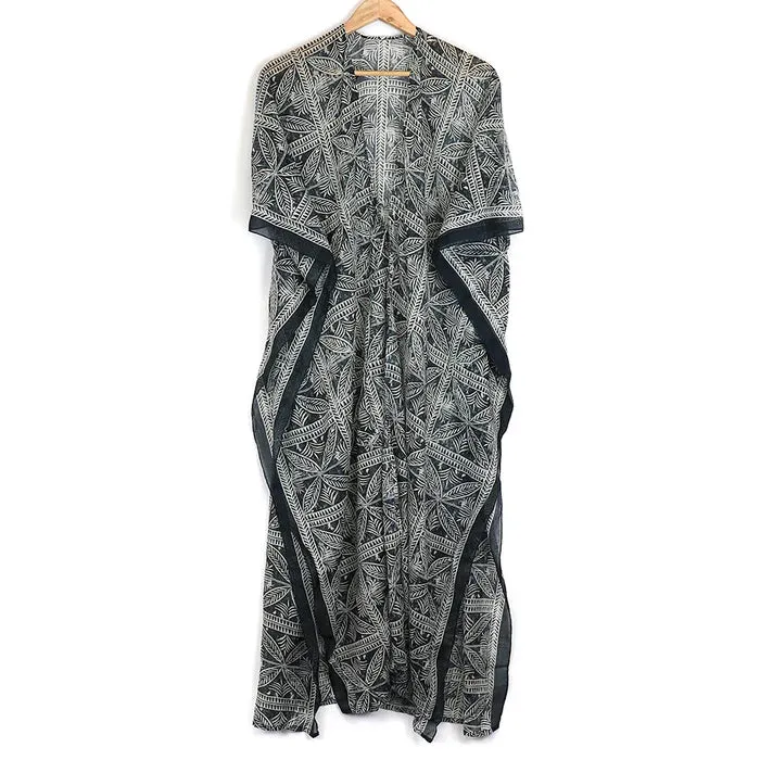 Black Batik Beach Cover Up