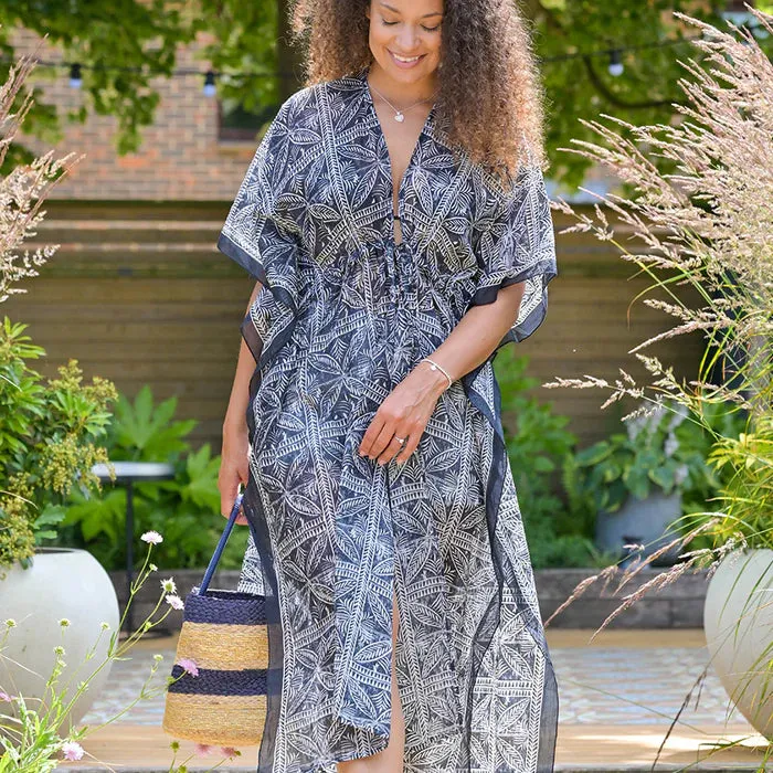 Black Batik Beach Cover Up