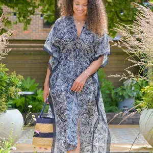 Black Batik Beach Cover Up