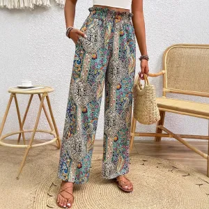 Bohemia Print Fashion Women's Wide-legged Pants
