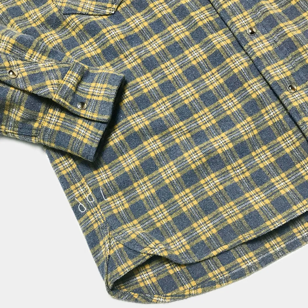 DDL 319-DIABLO REGULAR FIT 2 POCKET SAWTOOTH FLAP PLAID SHIRT-E0 YELLOW PLAID