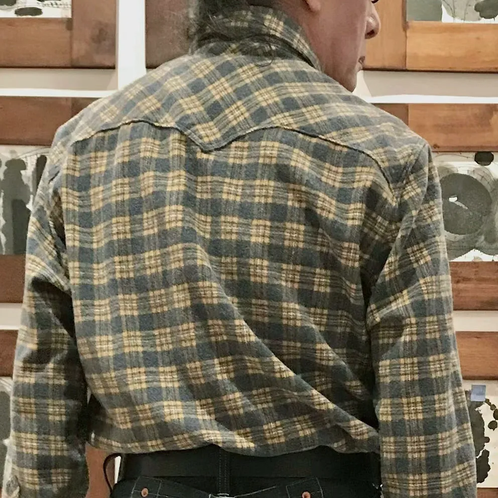 DDL 319-DIABLO REGULAR FIT 2 POCKET SAWTOOTH FLAP PLAID SHIRT-E0 YELLOW PLAID