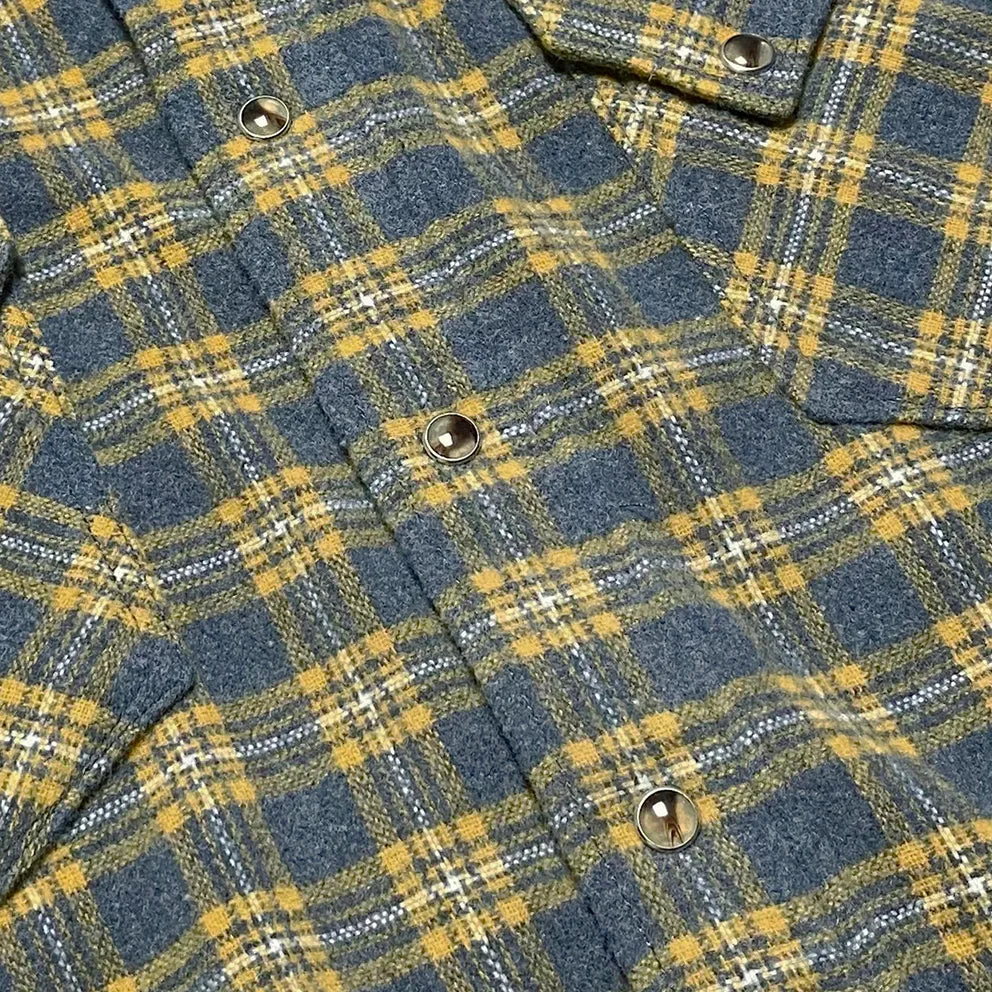DDL 319-DIABLO REGULAR FIT 2 POCKET SAWTOOTH FLAP PLAID SHIRT-E0 YELLOW PLAID