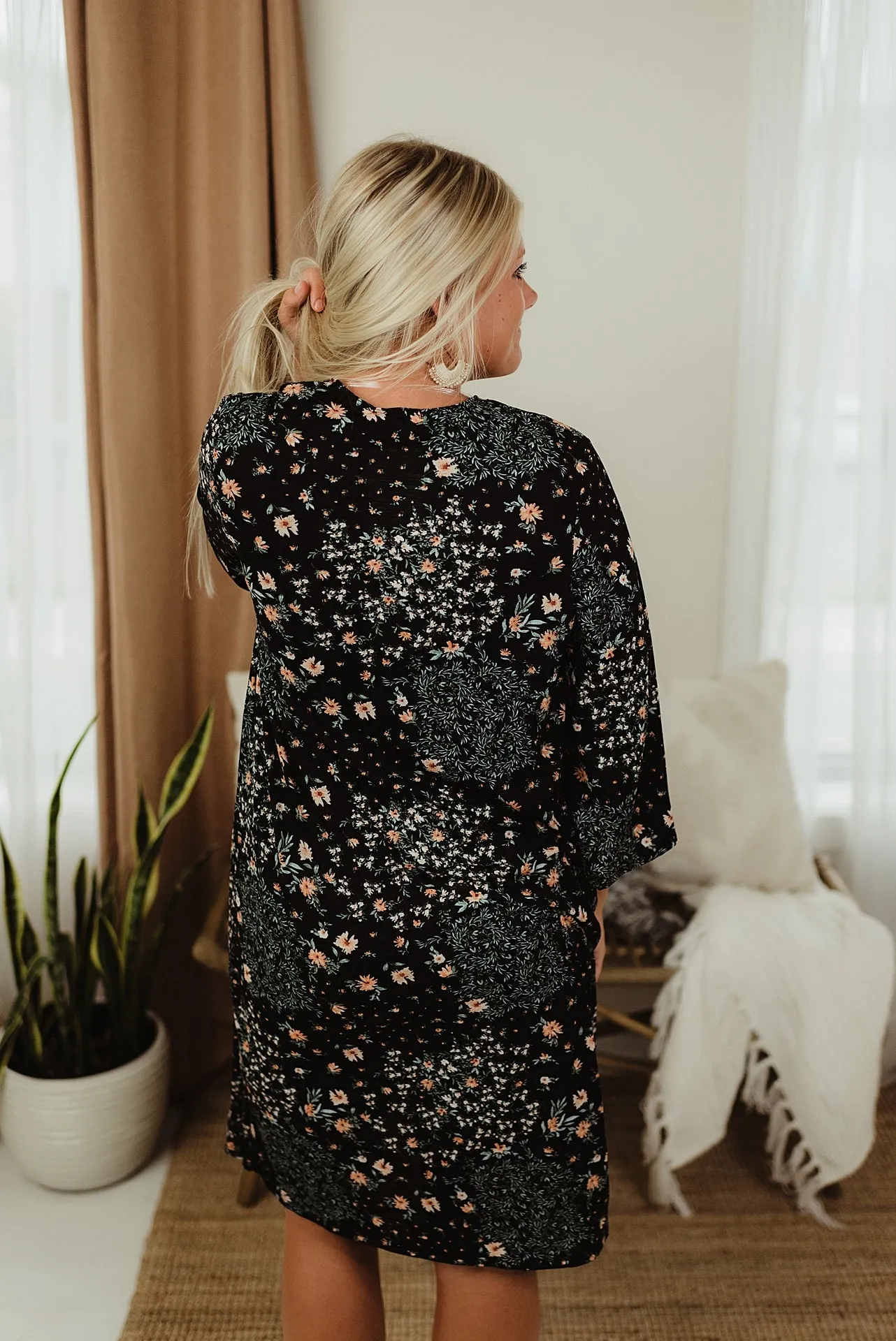 Floral Long Gauze Cardi