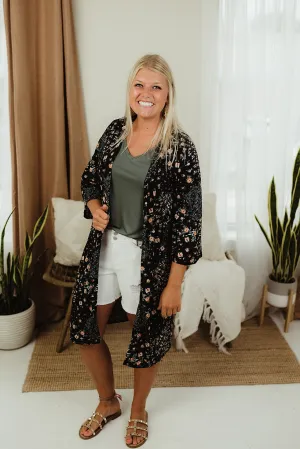 Floral Long Gauze Cardi