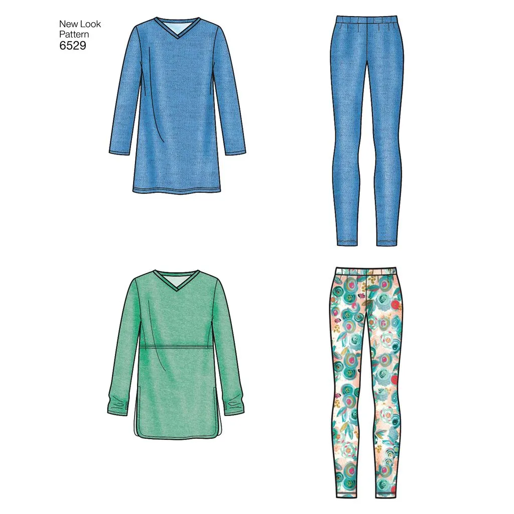 New Look Pattern 6529 Women's Knit Tunics and Leggings