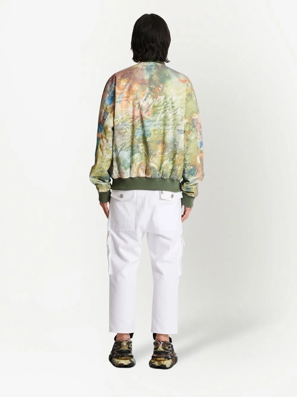 Painting-Print Reversible Bomber Jacket