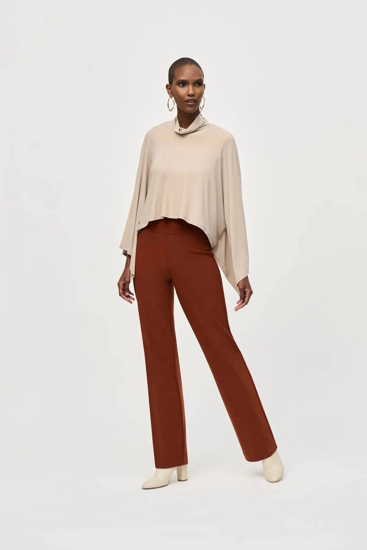 Pull On Straight Leg Dress Pant W/Tab Detail