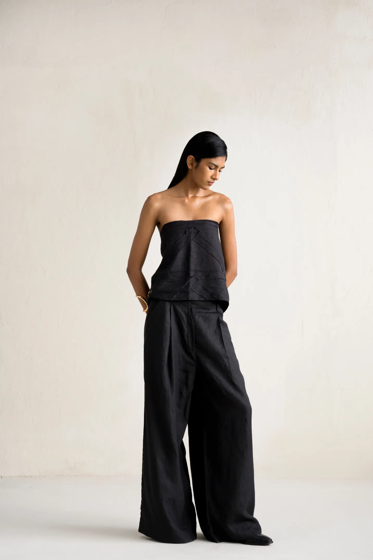 Saida Linen Tie Up Set