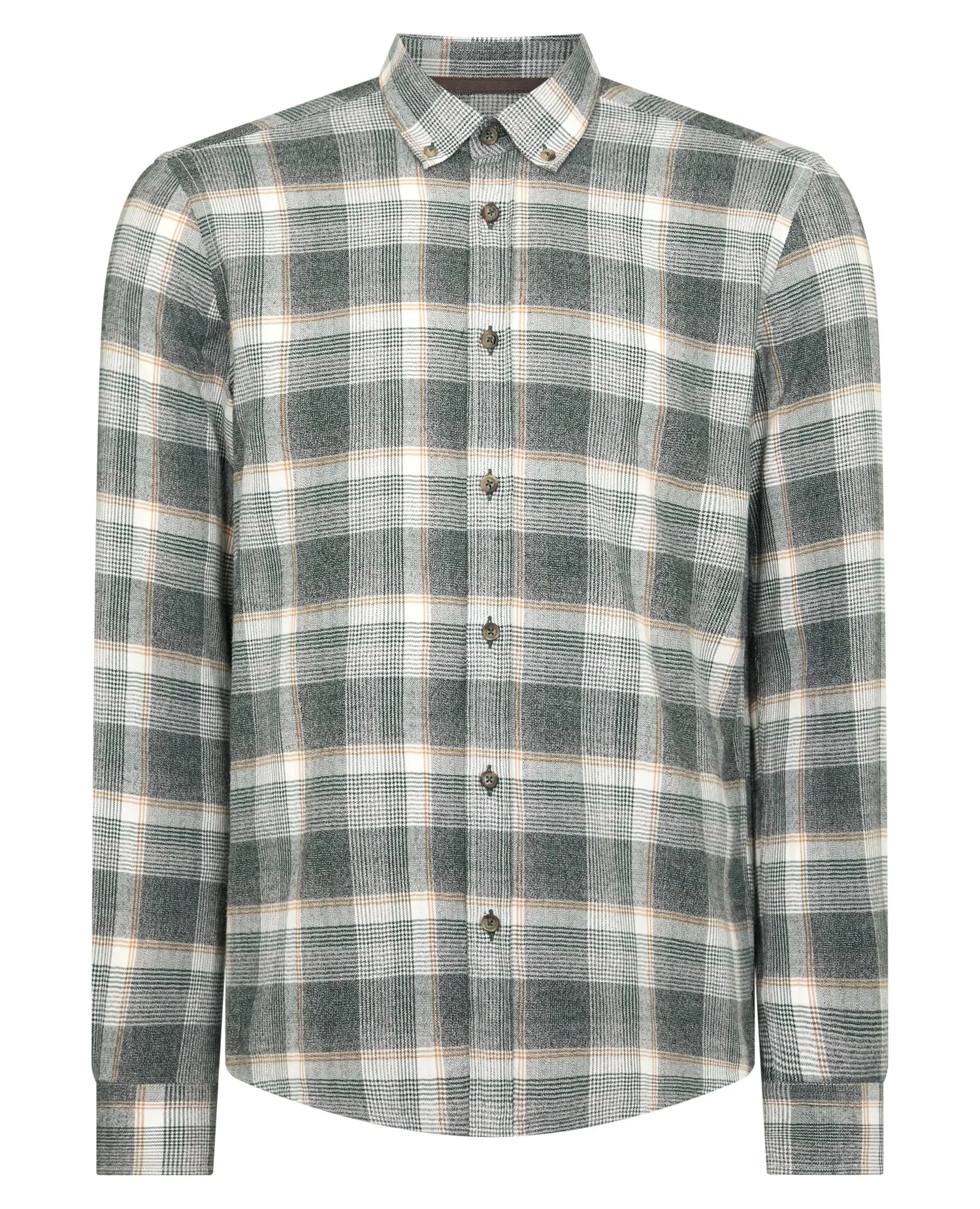 Slim Fit Checked Brushed Cotton Shirt