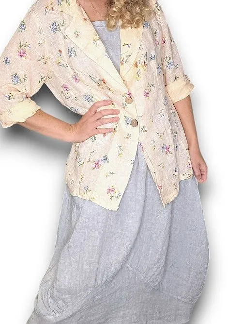 SUIT LINEN JACKET LINEN WINDY BLOOM PEACH